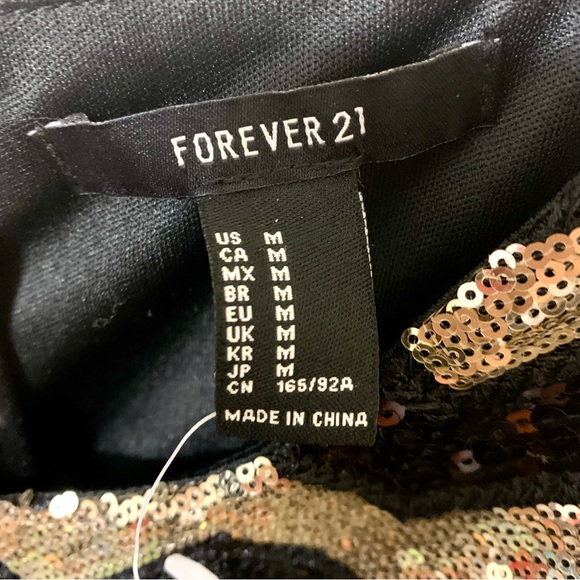NWT Forever 21 Special Collection Sequins Dress - Black/Gold - Size Medium - Picture 10 of 10